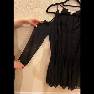 Michael Kors Black Frozen Shoulder Dress, Size S